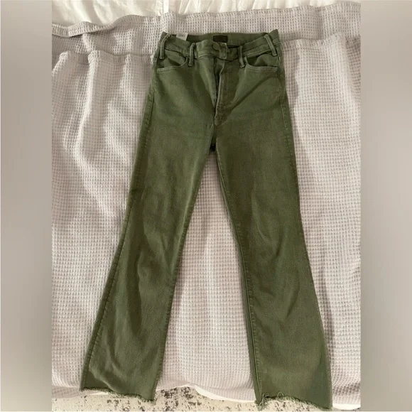 MOTHER Green Flare Wide Leg Jeans - Picture 12 of 15